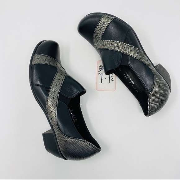 Fidji V287 leather heeled shoe black pewter - Picture 6 of 9